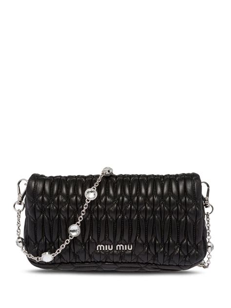 Miu Miu Miu Crystal Nappa Leather And Crystal Mini.